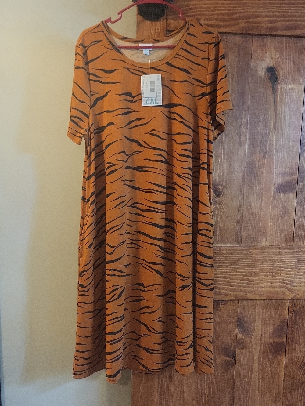 LuLaRoe Jessie- Burnt Orange and Black Striped Tunic